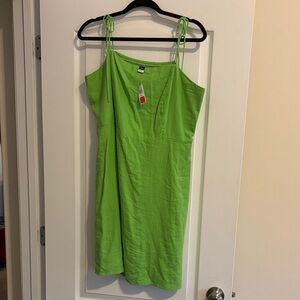 Old Navy Bright Green XXL Tall Mini Dress with tie shoulders
